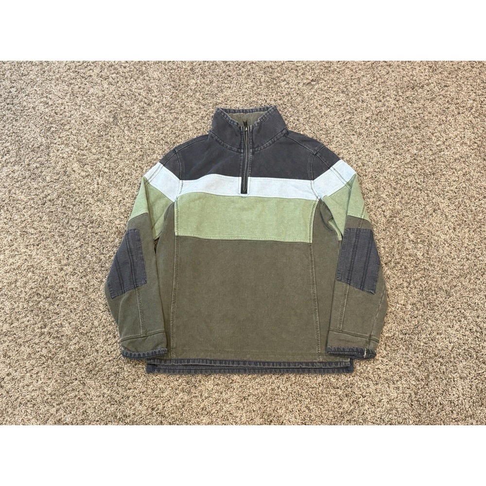 Fat Face The Airlie Colour Block 1/4 Zip Men's Size Small Green Pullover Iconic